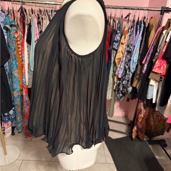 3.1 Phillip Lim Elegant Black Pleated Sleeveless Silk Top - Picture 3 of 7